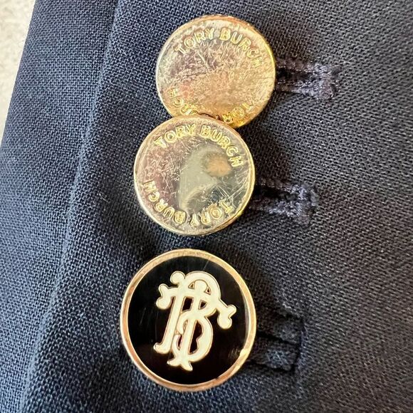 Tory Burch Pierre Navy Blue Double Button Blazer - Picture 9 of 13